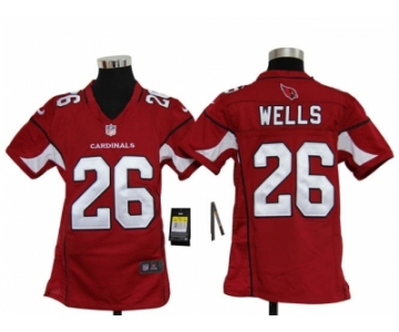 nike youth nfl jerseys arizona cardinals #26 wells red[nike]