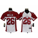 nike youth nfl jerseys arizona cardinals #26 wells white[nike]