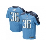 Men Nike Tennessee Titans #36 LeShaun Sims Elite Light Blue Team Color NFL Jersey