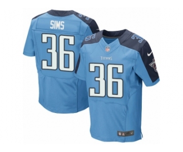 Men Nike Tennessee Titans #36 LeShaun Sims Elite Light Blue Team Color NFL Jersey