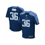 Men Nike Tennessee Titans #36 LeShaun Sims Elite Navy Blue Alternate NFL Jersey