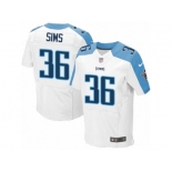 Men Nike Tennessee Titans #36 LeShaun Sims Elite White NFL Jersey