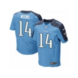 Men's Nike Tennessee Titans #14 Eric Weems Elite Light Blue Team Color NFL Jersey