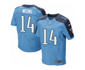 Men's Nike Tennessee Titans #14 Eric Weems Elite Light Blue Team Color NFL Jersey