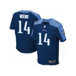 Men's Nike Tennessee Titans #14 Eric Weems Elite Navy Blue Alternate NFL Jersey