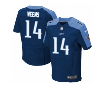 Men's Nike Tennessee Titans #14 Eric Weems Elite Navy Blue Alternate NFL Jersey