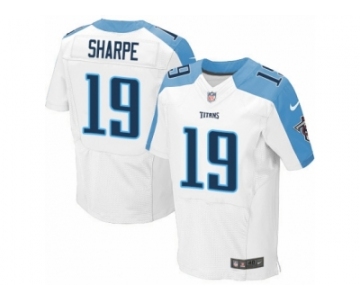 Men's Nike Tennessee Titans #19 Tajae Sharpe Elite White NFL Jersey