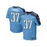 Men's Nike Tennessee Titans #37 Johnathan Cyprien Elite Light Blue Team Color NFL Jersey