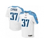 Men's Nike Tennessee Titans #37 Johnathan Cyprien Elite White NFL Jersey