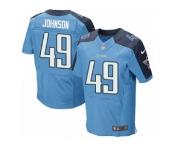 Men's Nike Tennessee Titans #49 Rashad Johnson Elite Light Blue Team Color NFL Jersey