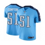 Men's Nike Tennessee Titans #51 Will Compton Elite Light Blue Rush Vapor Untouchable NFL Jersey