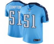 Men's Nike Tennessee Titans #51 Will Compton Elite Light Blue Rush Vapor Untouchable NFL Jersey