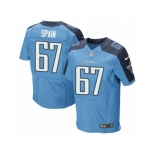 Men's Nike Tennessee Titans #67 Quinton Spain Elite Light Blue Team Color NFL Jersey