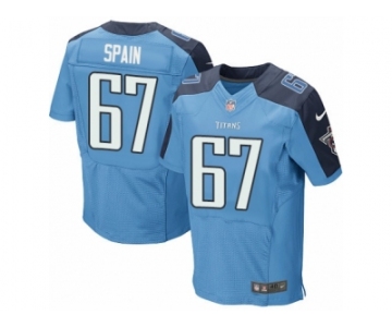 Men's Nike Tennessee Titans #67 Quinton Spain Elite Light Blue Team Color NFL Jersey