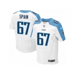 Men's Nike Tennessee Titans #67 Quinton Spain Elite White NFL Jersey