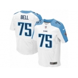 Men's Nike Tennessee Titans #75 Byron Bell Elite White NFL Jersey