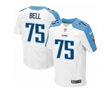 Men's Nike Tennessee Titans #75 Byron Bell Elite White NFL Jersey