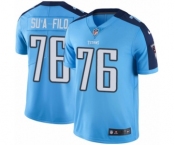 Men's Nike Tennessee Titans #76 Xavier Su'a-Filo Elite Light Blue Rush Vapor Untouchable NFL Jersey