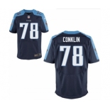 Men's Nike Tennessee Titans #78 Jack Conklin Elite Navy Blue Alternate NFL Jersey