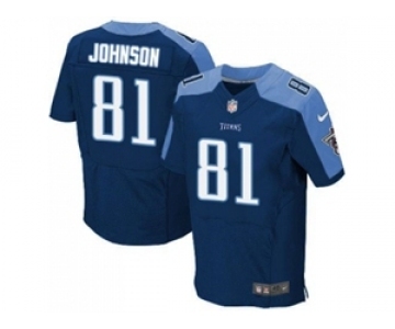 Men's Nike Tennessee Titans #81 Andre Johnson Navy Blue Alternate Stitched NFL Elite Jersey