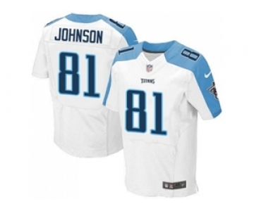 Men's Nike Tennessee Titans #81 Andre Johnson White Stitched NFL Elite Jersey