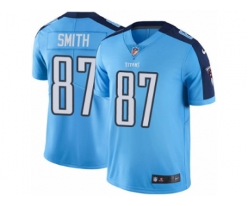 Men's Nike Tennessee Titans #87 Jonnu Smith Elite Light Blue Rush NFL Jersey