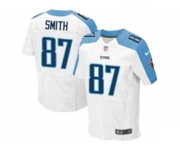 Men's Nike Tennessee Titans #87 Jonnu Smith Elite White NFL Jersey