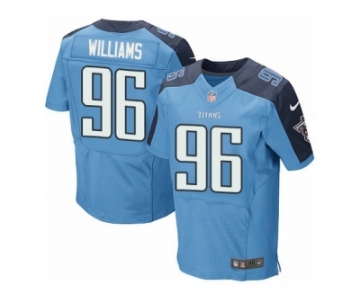 Men's Nike Tennessee Titans #96 Sylvester Williams Elite Light Blue Team Color NFL Jersey