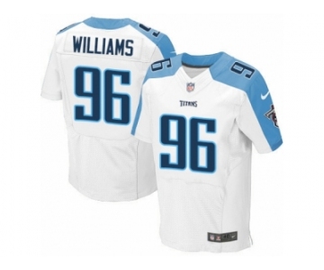 Men's Nike Tennessee Titans #96 Sylvester Williams Elite White NFL Jersey