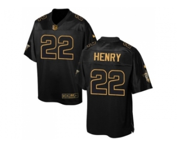 Nike Tennessee Titans #22 Derrick Henry Black Men's Stitched NFL Elite Pro Line Gold Collection Jersey