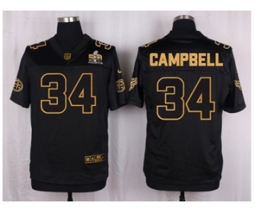 Nike Tennessee Titans #34 Earl Campbell Black Pro Line Gold Collection Jersey[Elite]