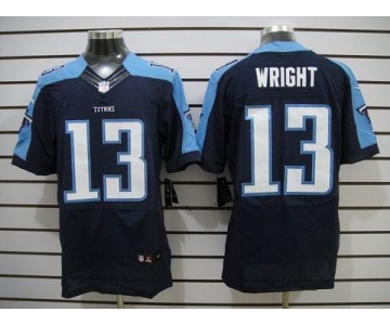 nike nfl jerseys tennessee titans #13 wright dk.blue[Elite]