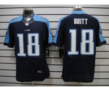 nike nfl jerseys tennessee titans #18 kenny britt dk.blue[Elite]