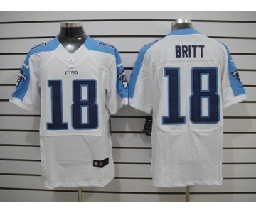 nike nfl jerseys tennessee titans #18 kenny britt white[Elite]