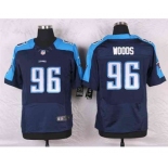 nike nfl jerseys tennessee titans #96 woods blue[Elite]