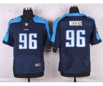 nike nfl jerseys tennessee titans #96 woods blue[Elite]