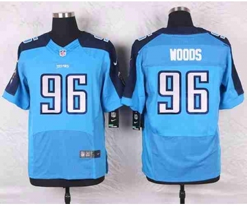 nike nfl jerseys tennessee titans #96 woods lt.blue[Elite]