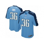 Men Nike Tennessee Titans #36 LeShaun Sims Game Light Blue Team Color NFL Jersey