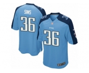 Men Nike Tennessee Titans #36 LeShaun Sims Game Light Blue Team Color NFL Jersey