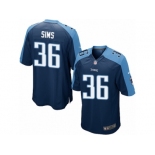 Men Nike Tennessee Titans #36 LeShaun Sims Game Navy Blue Alternate NFL Jersey