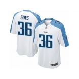 Men Nike Tennessee Titans #36 LeShaun Sims Game White NFL Jersey