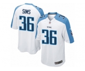 Men Nike Tennessee Titans #36 LeShaun Sims Game White NFL Jersey