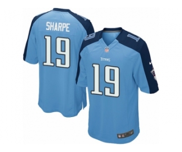 Men's Nike Tennessee Titans #19 Tajae Sharpe Game Light Blue Team Color NFL Jersey