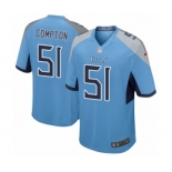 Men's Nike Tennessee Titans #51 Will Compton Game Light Blue Alternate NFL Jersey