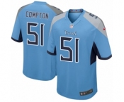 Men's Nike Tennessee Titans #51 Will Compton Game Light Blue Alternate NFL Jersey