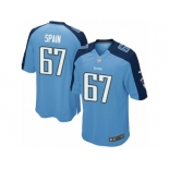 Men's Nike Tennessee Titans #67 Quinton Spain Game Light Blue Team Color NFL Jersey