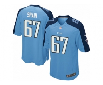 Men's Nike Tennessee Titans #67 Quinton Spain Game Light Blue Team Color NFL Jersey