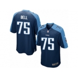 Men's Nike Tennessee Titans #75 Byron Bell Game Navy Blue Alternate NFL Jersey