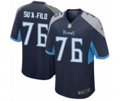 Men's Nike Tennessee Titans #76 Xavier Su'a-Filo Game Navy Blue Team Color NFL Jersey