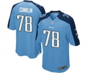 Men's Nike Tennessee Titans #78 Jack Conklin Game Light Blue Team Color NFL Jersey